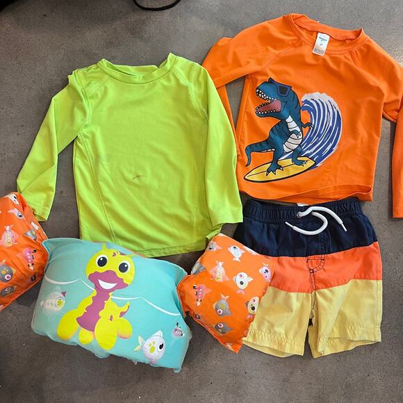 Osh Kosh Bgosh rashguards swimtrunks puddle jumper swimwear bundle boys 2T - Picture 1 of 5